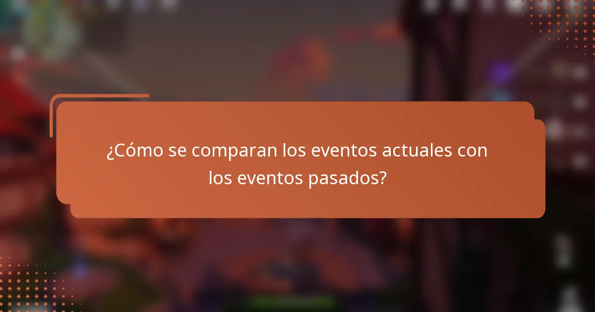 ¿Cómo se comparan los eventos actuales con los eventos pasados?